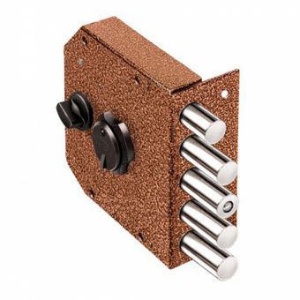 Замок накладной гаражный 5 стержней с накладками Гранит***