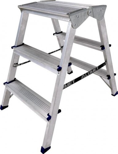 Лестница стремянка 60см широкая верхняя ступень ADK6203 Alumet