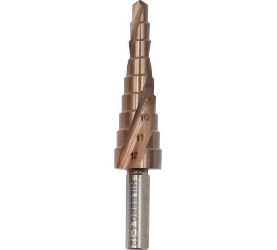 Сверло ступенчатое 4-12мм по металлу 9ступ P6M5 Hilberg