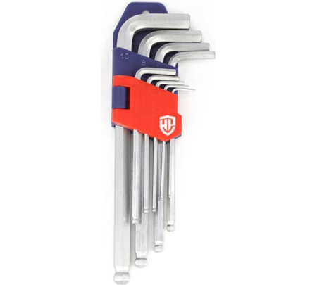 Набор ключей имбусовых Torx Т10-Т50  9шт с отверстием Long Workpro