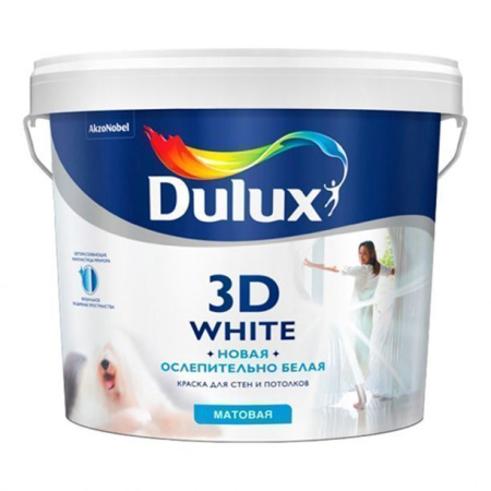 Краска Dulux Новая интерьерная ослепительно белая 3D 9,0л BW 5%