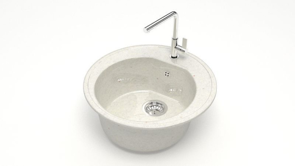 Мойка иск мрамор врезная Черая 510х510х191хлопок