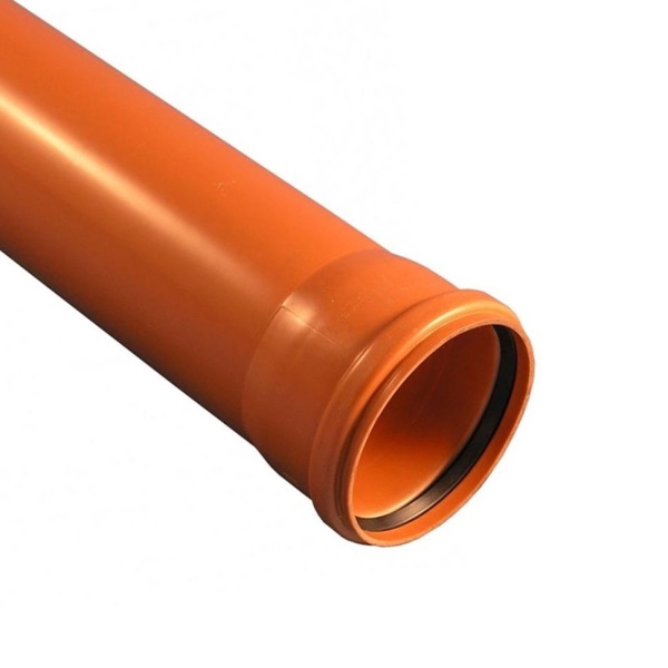 ПВХ Труба канализационная 200х1000мм оранжевая Полипластик---