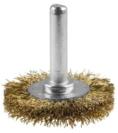 Щетка крацовка для дрели диск 100мм проволока витая латунированная Зубр Эксперт