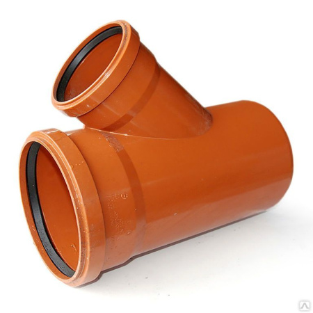 ПВХ Тройник 200х200х90 оранжевый Полипластик---
