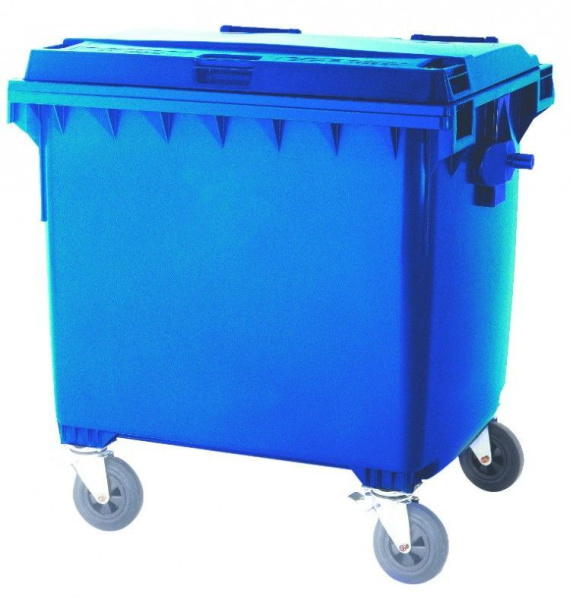 Контейнер мусорый МКТ-1100 синий с плоской крышкой