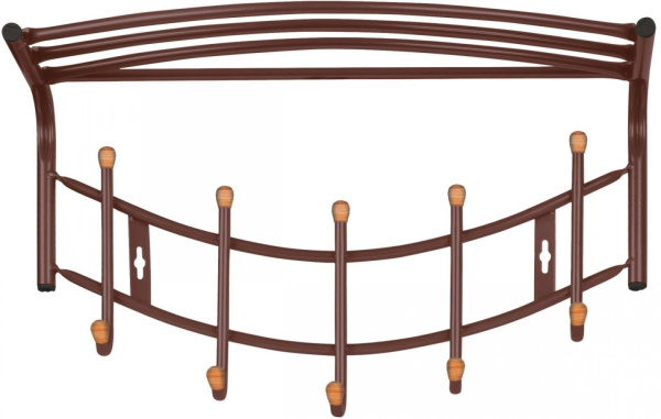 Вешалка настенная 5 крючков ВНП4Д/К с полкой коричневый Премиум 4 Nika