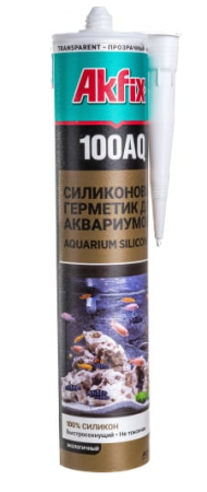 Герметик силиконовый для аквариумов 280мл прозрачный 100AQ Akfix(24)---